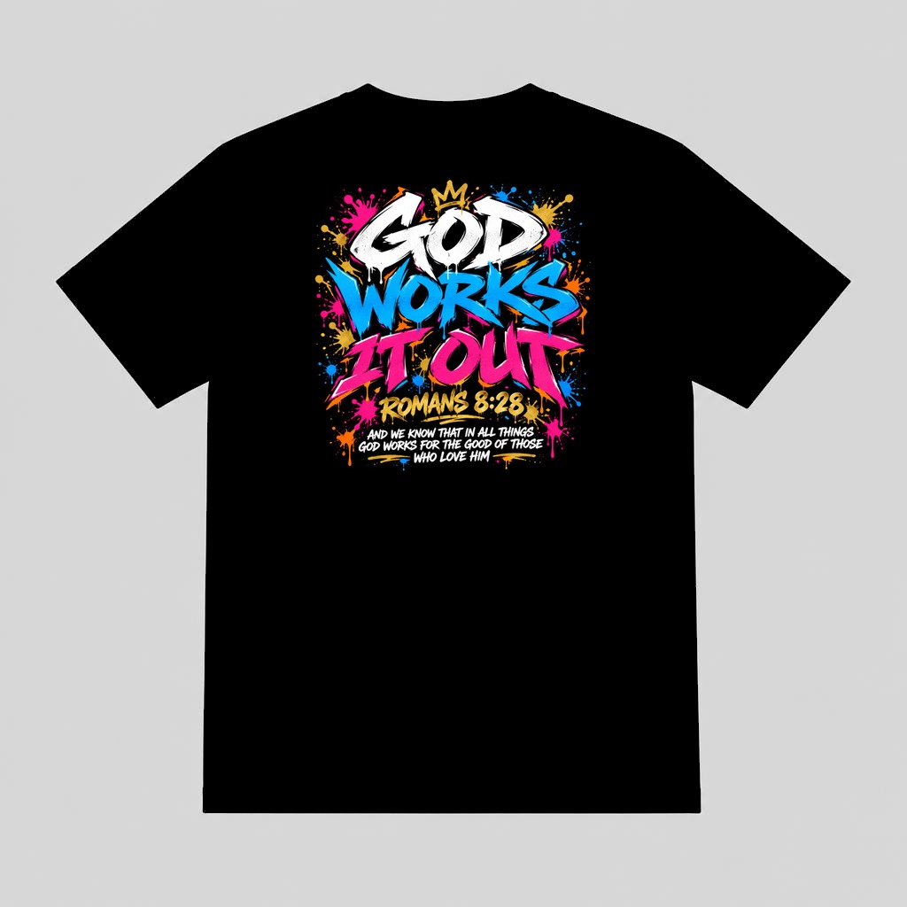 Holy Graffiti back print — Romans 8:28
